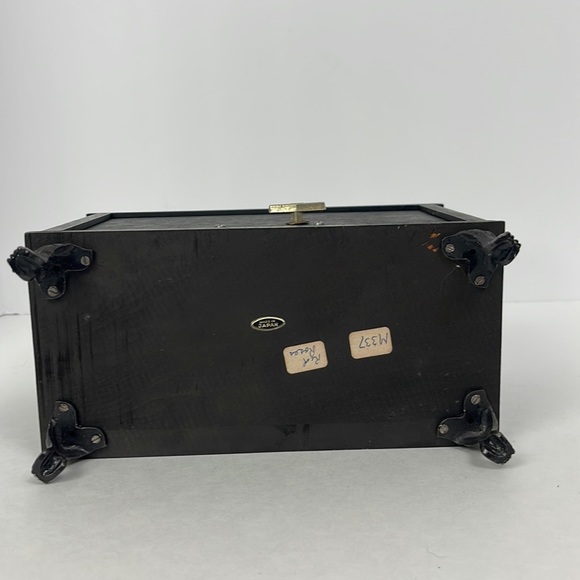 Vtg Musical Footed Wood Jewelry Box 2 Drawers Made in Japan SEE VIDEO WORKS - Picture 11 of 16